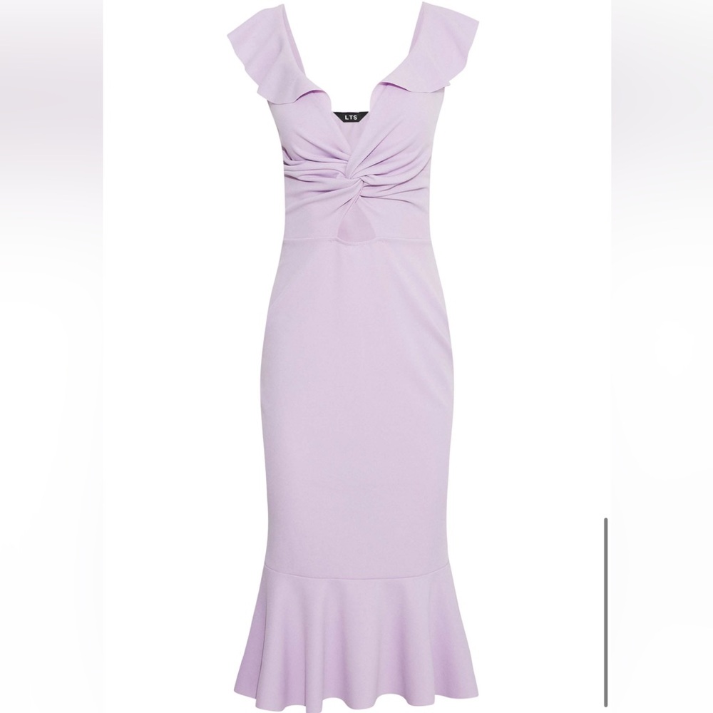 NWT LTS Tall Lilac Purple Cut Out Frill Midaxi Dress